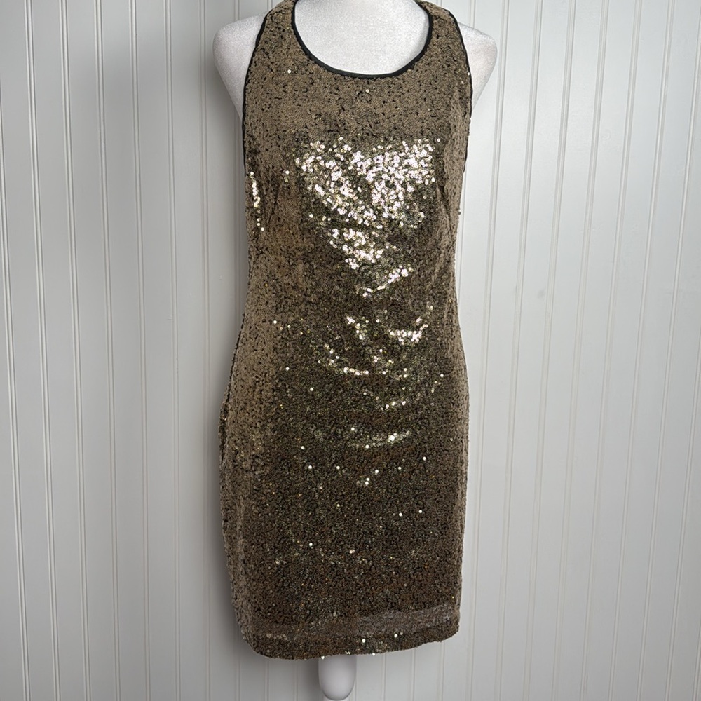 Gold circle(s) sequin dress